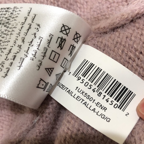 BCBGeneration Cropped Cardigan Sweater Size Large Pastel Purple Fuzzy Texture - Picture 8 of 11